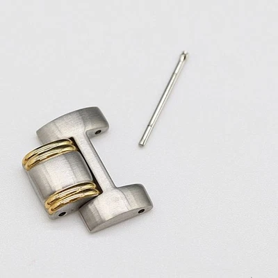 GUCCI Genuine 1 Link 9040M Men's Watch Bracelet Parts Silver Gold Combo 18mm - Image 1 of 3