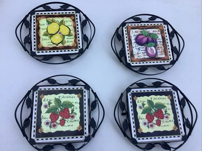 Juego De Colección De 4 Remaches De Metal Negro Con Insertos De Azulejos De Jansheng Foto 1 de 3