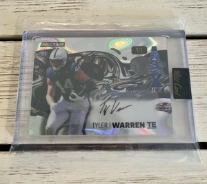 2024 WILD CARD ALUMINATION FOOTBALL TYLER WARREN AUTO PARALLEL CARD #1/1 - Picture 1 of 2