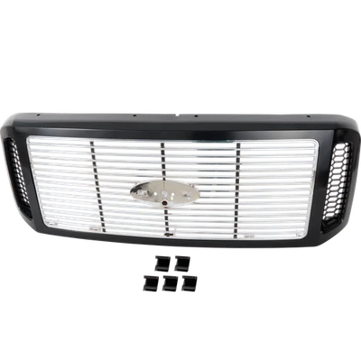 Grille Assembly For 2005-2007 Ford F-250 Super Duty F-350 F-450 Chrome Insert - Imagem 1 de 4