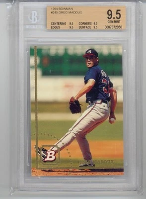 1994 Bowman Greg Maddux (HOF) (#245) (All 9.5 Sub Grades)  BGS9.5 BGS - Image 1 of 2