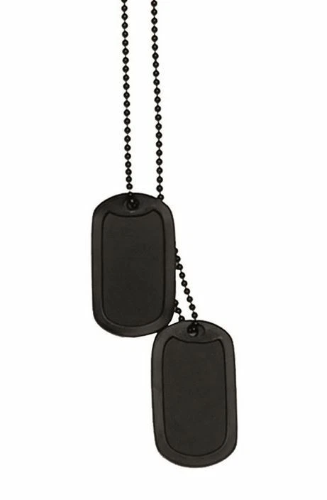 PENDENTIF CHAINE DOG TAG NOIRE US ARMY MARINES GI COLLIER PLAQUE IDENTITE ARMEE - Photo 1/1