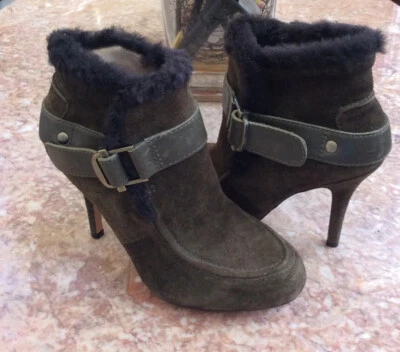 Nuevo Botín Joan & David Marrón Gamuza Tacón Alto Para Mujer Talla 7.5M Foto 1 de 4