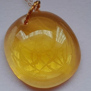 LALIQUE BERNSTEIN GROSSER ANHÄNGER SIGNIERT HINTEN UND VORNE NEU SELTENES STÜCK.ATEMBERAUBEND.. - Bild 1 von 16
