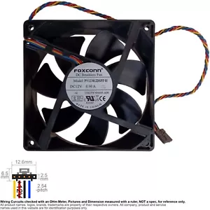 Fan Muffin Cooling DC 12V DC12V 12VDC 120mm 120x120x38 Foxconn PV123812DSPF 01 - Picture 1 of 3