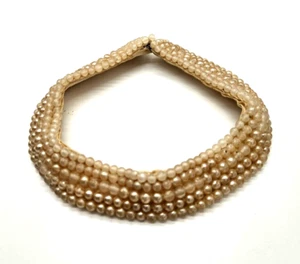 Jabot victoriano vintage con cuentas "Baar & Beards" imitación perla, collar, babero - Imagen 1 de 3