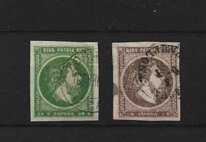 España 1875 - sellos carlistas - edifil 160/1 - Picture 1 of 2