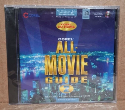 Corel All-Movie Guide 2 (PC / Mac, 1996) - Vintage Reference Disc - New / Sealed - Image 1 of 4