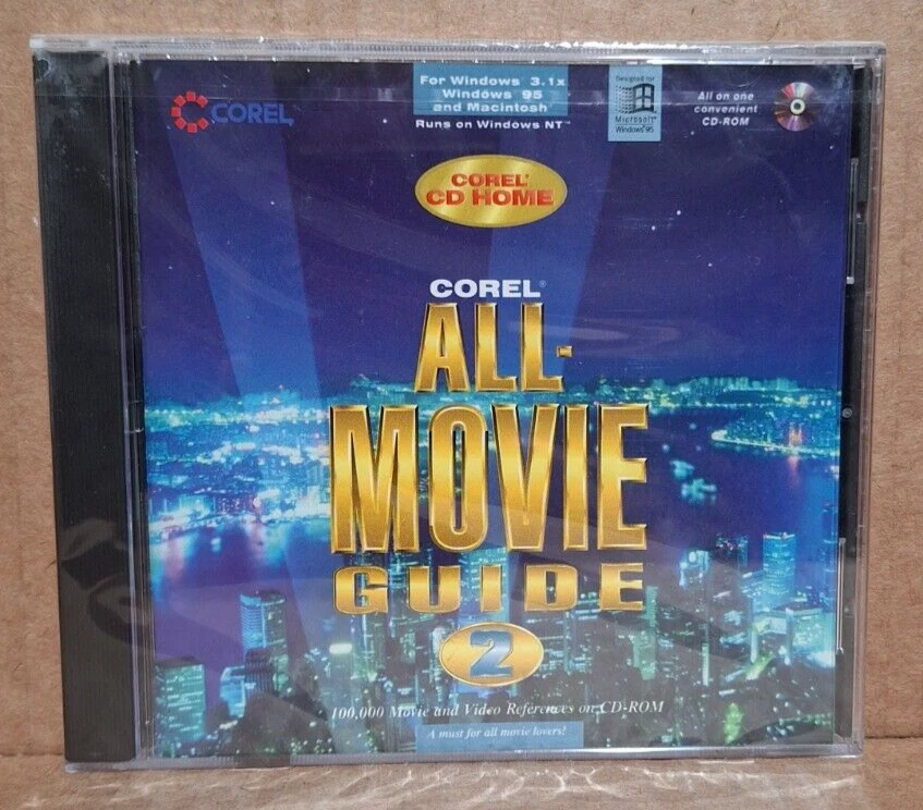 Corel All-Movie Guide 2 (PC / Mac, 1996) - Vintage Reference Disc - New / Sealed - Image 1 of 4