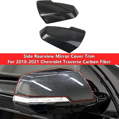 Carbon Fiber Side Door Mirror Cover Cap Trim For Chevrolet Traverse 2018-2021 Foto 1 de 4