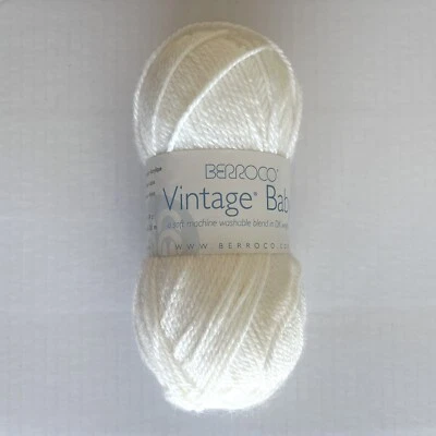 Berroco Vintage Baby yarn DK Sport (3) Snow White # 10001 1.75oz(50) - Image 1 of 4