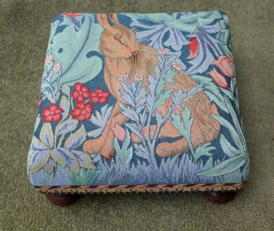 Hines of Oxford William Morris Hare Tapestry Footstool - Made in England - Image 1 of 4