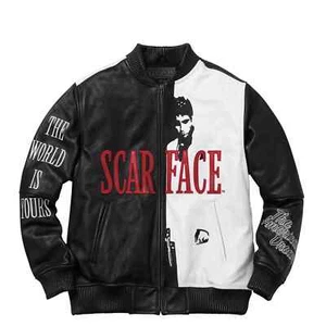 Mens Scarface Tony Montana Al Pacino Genuine Leather Jacket - Picture 1 of 3