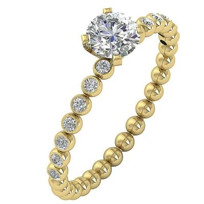 I1 G Round Cut Diamond 1.10 Ct Solitaire Anniversary Ring 14K Solid Gold 5.80 MM - Image 1 of 4