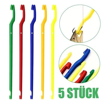 5x Hakenlöser im Set bunt sortiert | Angeln Angelzubehör Hakenentferner 17cm - Bild 1 von 3