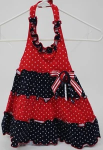 Sophia Rose Patriotic Blue & Red with White Stars Halter Dress Size 18 months - Picture 1 of 1