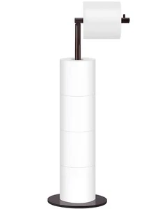 Toilet Paper Holder Stand, Free Standing Toilet Paper Roll Holder for 4 Spare - Picture 1 of 9