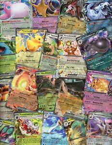 NEUF lot de cartes Pokémon 100 x cartes à collectionner authentiques garanties V/GX/EX + Holo Rare