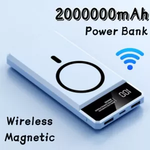 2000000mAh Wireless Power Bank Mobile Power Supply Magnetic Charging Ultra Thin - Picture 1 of 14