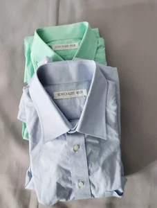 Individualized Shirts Men Lot 2 Green Blue Button Up Size 16 Career Work READ - Picture 1 of 11