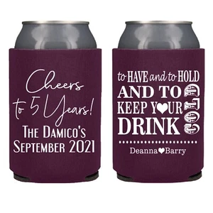 To Have and To Hold and Keep Your Beer Cold Anniversary Party Favor Can Cooler - Picture 1 of 3