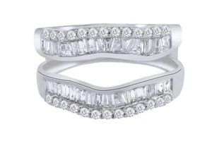 Luxe 3.00 Ct Baguette Cut Off White Treated Diamond Band 925 Sterling Silver - Picture 1 of 5