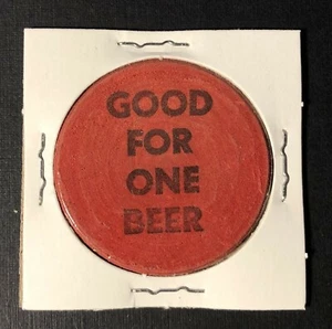 Wooden Nickel Good For One Beer Red Wooden Nickel - Picture 1 of 2