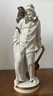 RARE Antique Germán Clown With Monkey Porcelain Figurine Pierrot?