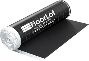 LVT Black Underlayment for Vinyl Plank Floors with Moisture Barrier - Roll Cover - Picture 1 of 12