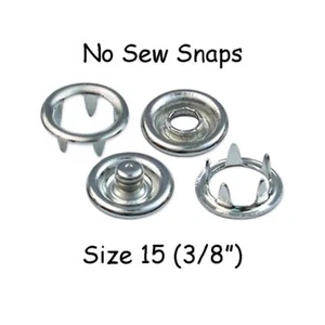 10 Silber Metall offen Ring ohne Nähen Druckknöpfe - Größe 15 (3/8") - Nickelfrei - Bild 1 von 1
