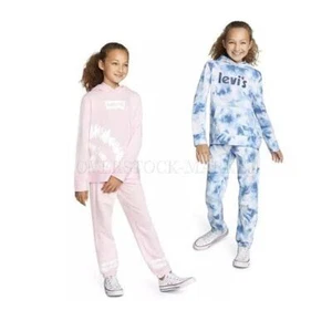 NEW! GIRL'S LEVI'S 2 PIECE SOFT FEEL FLEECE SET! HOODIE TOP/JOGGER PANT! VARIETY - Picture 1 of 3