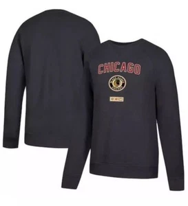 Chicago Blackhawks CCM NHL Black Fleece Pullover Sweatshirt Men’s Size Large New - Picture 1 of 4