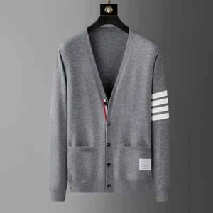 High End Brand Knitted Men's Spring and Autumn New Classic Stripe Trend Casual - Picture 1 of 16