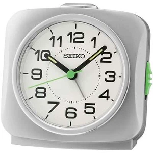 Seiko Leander Bedside Table Alarm Clock, Silver, 10cm - Picture 1 of 1