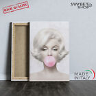 Marilyn Monroe Stampa Su Tela Alta' Qualita' Quadro Moderno Bubble Gum Pink