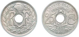 France 1919 25 Centimes Coppernickel UNC - Picture 1 of 1