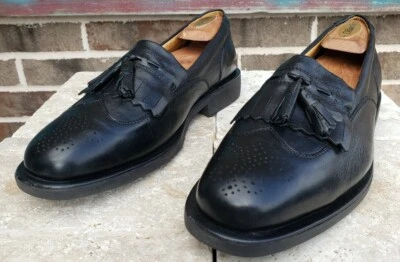 Sandro Moscoloni 8101 Mocasines Borla Kiltie Punta de Ala Cuero Negro Para Hombre 8.5 D Foto 1 de 4