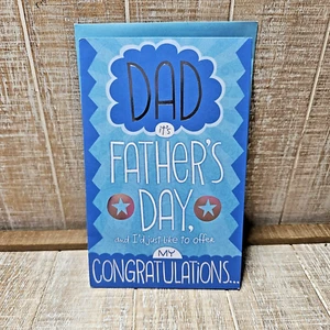 American Greetings Pop Up Card Father's Day Blue Silver Stars - Picture 1 of 8