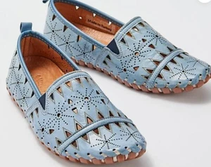 NEW Spring Step Fusaro Women's (37) 6.5-7 Blue Soft Leather Cut-out Detailing - Picture 1 of 9