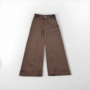 SHEIN braune Baumwollhose mit weitem Bein Damen Größe M US 6 EU 38 Freizeit Schrittlänge 27” - Bild 1 von 6