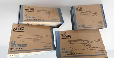 All-Clad D3 3-Ply Stainless Steel 7 Piece Cookware Set