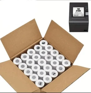 50 Thermorollen 57mm x 30mm x12m EC-Rollen Papierrollen BPA frei Druck - Bild 1 von 3