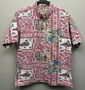 Camisa Roja Manga Corta Reyn Spooner Para Hombre Hawaiana Navidad Mele Kalikimaka M - Imagen 1 de 6