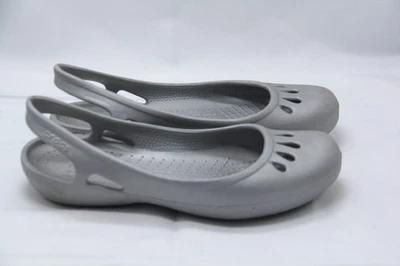 Crocs Kadee Shoes Womens Size 9 Silver Slip On Comfort Sandal Flat Ballet - image 1 of 4