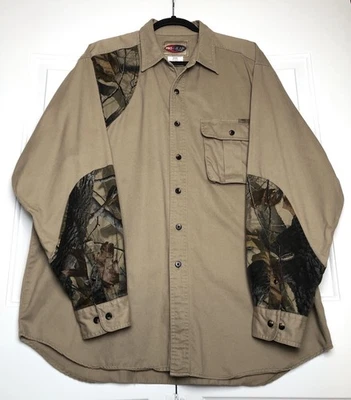 VTG Wrangler Pro Gear Beige & Camo Long Sleeve Hunting Outdoor Shirt Mens Sz XL - Image 1 of 4