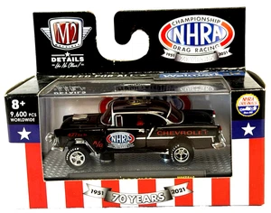 2021 M2 Machines NHRA 70 Years Drag Racing ‘55 Chevrolet Bel Air Gasser - Picture 1 of 8