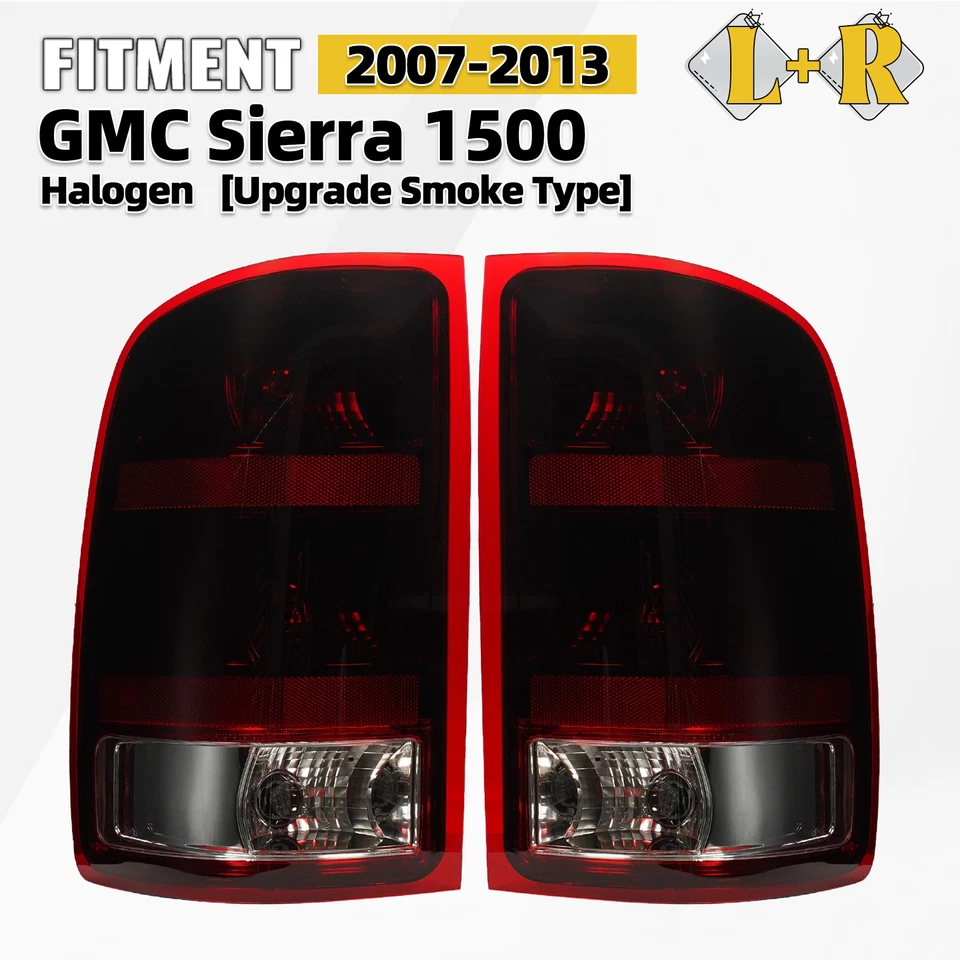 Upgrade Tail Lights For 2007-2013 GMC Sierra 1500 Smoke Brake Lamps Left+Right - Image 1 of 4