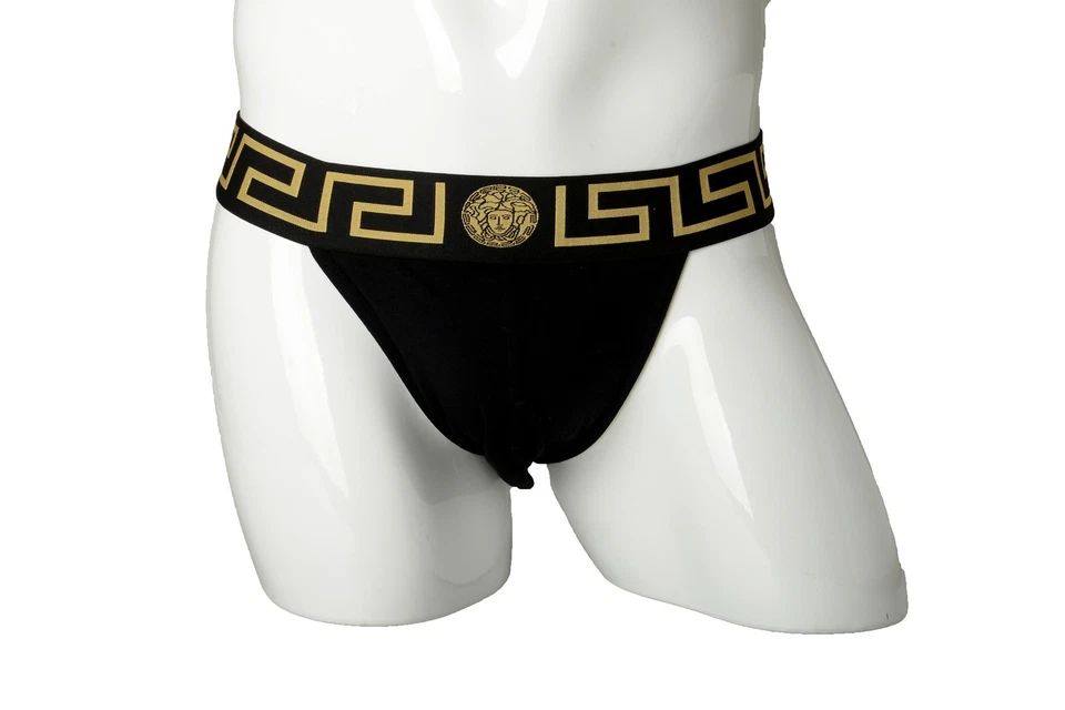 Ropa interior Versace para hombre negra y dorada con correa deportiva Versace talla 8 EE. UU. 2XL IT 56 Foto 1 de 4