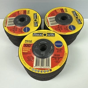 30x Flexovit 100mm Professional Grade Metal Reinforced Grinding Wheel 100x6.0x16 - Picture 1 of 4