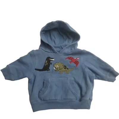 Gymboree Blue Dinosaur Dino Hooded Pullover Sweater 3-6 month - Image 1 of 4